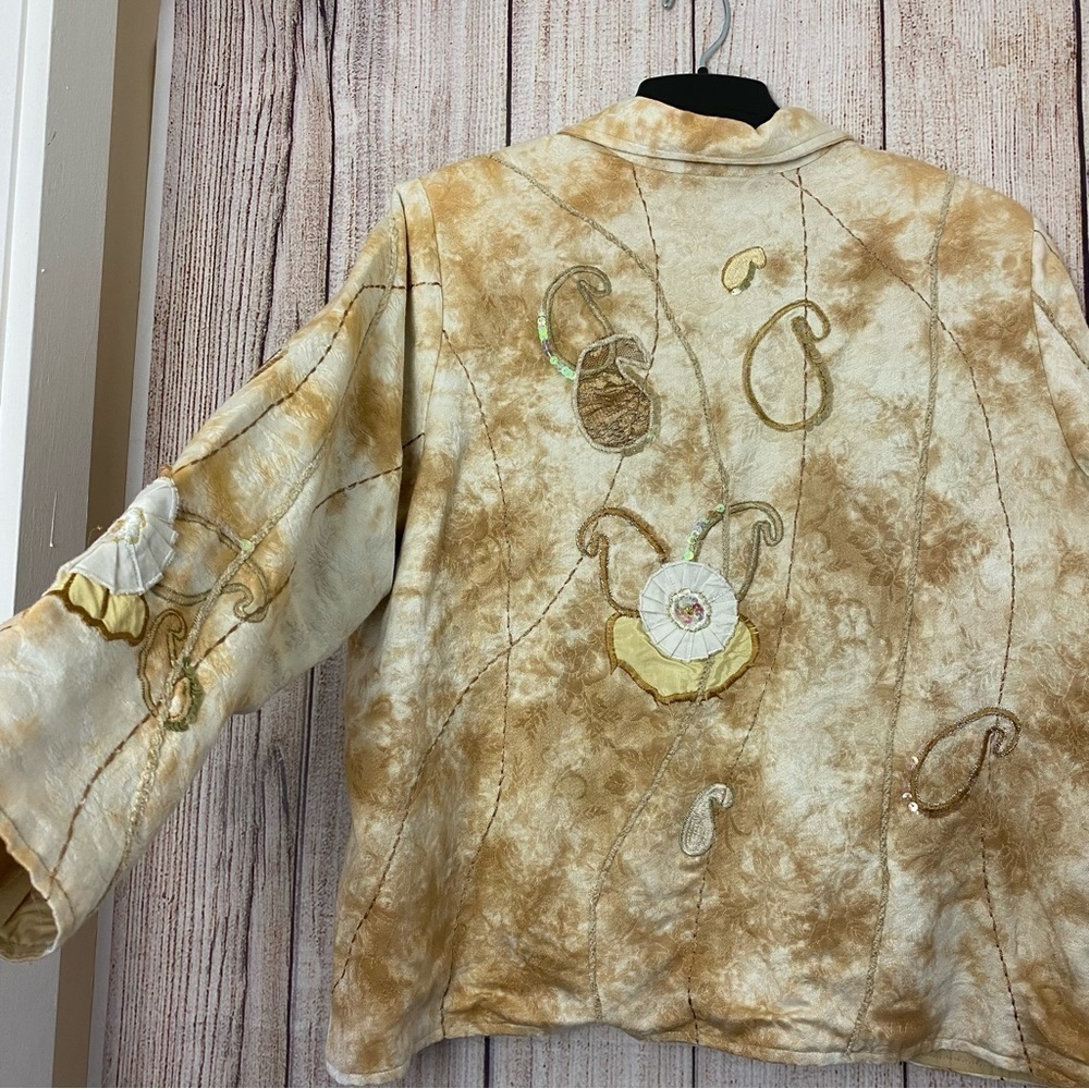 Vintage 90s Womens Indigo Moon Fairy Grunge Patchwork Bohemian Jacket Size 1X - Picture 6 of 12